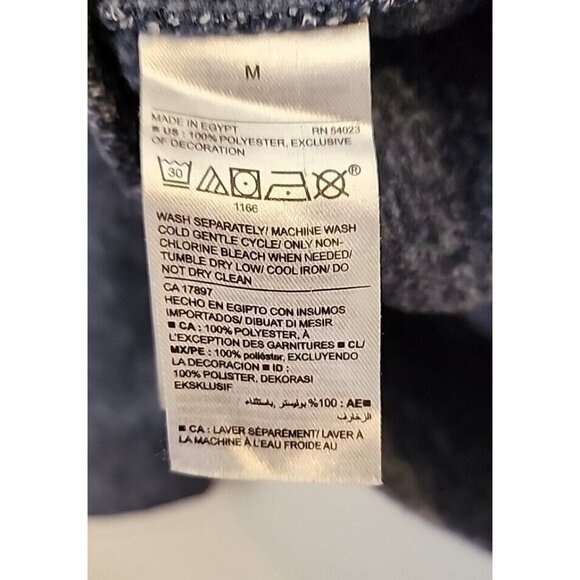 Old Navy 1/4 Zip Pullover Sweater Men's Medium Blue Raglan Sleeve Mock Neck - Picture 8 of 9